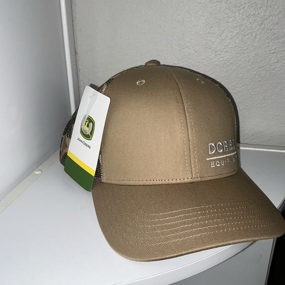 John Deere GENUINE Hat Trucker Style Snapback Khaki Camouflaged Mesh NWT - Picture 3 of 6